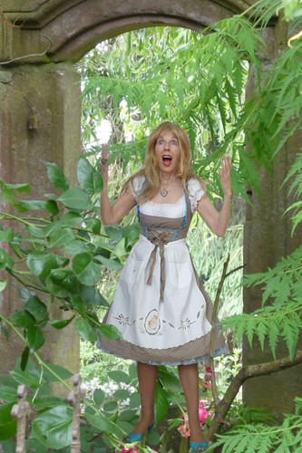 Hellbraunes tupfen dirndl - hellbraunes, gr