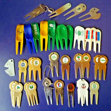 Golf Konvolut Sammlung von 36 Pitchgabeln Werbung & Design Stücke