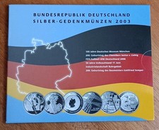 BRD 6 x 10 Euro 2003 Silber -