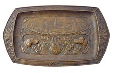 Alte Jugendstil Schale Bronze