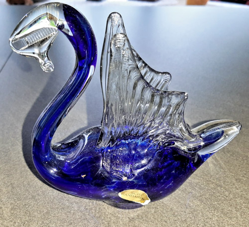 Vintage glasfigur blauer - vintage,