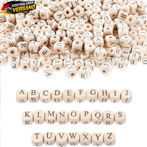 Holzbuchstaben perlen set 400 - holzbuchstaben,