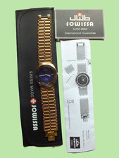 Herrenuhr Markenuhr Jowissa Facet refl.Sonnenschliff vergoldet /Blau