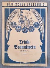 altes Musteretikett Schnapsetikett Etikett Deutsches Erzeugnis Trinkbranntwein