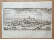 Original Merian Kupferstich Oppenheim 1650 engraving
