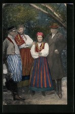 Ansichtskarte Zwei Paare in