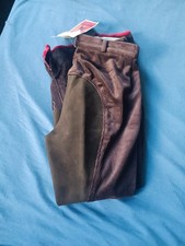 Eurostar Cord Reithose 40 Braun Vollbesatz Kunstleder Neu