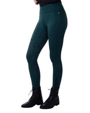 QHP Reitleggings Winter Raquel Vollbesatz Fleece gefüttert in 38 40 schwarz grün