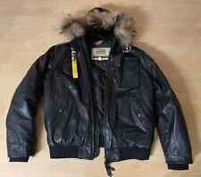 Parajumpers Jacke wie NEU XXL Echtleder & Echtpelz Bomberjacke Schwarz
