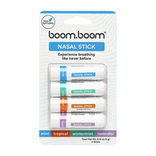 4X B'oom-Boom! Nasal Stick Essential Oil & Menthol Aromatherapy Inhaler