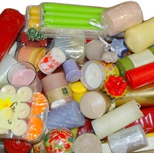 10 kg Stumpenkerzen Dekokerzen Teelicht Spitzkerzen 2. Wahl Paket bunt gemischt