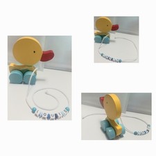 Nachziehtier🍼Holz🍼Junge🍼Ente🍼mit Namen