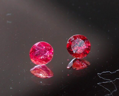 Rubine rund brillantschliff - 2,