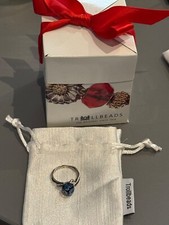 Trollbeads Blue flower silver ring, size 54