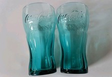 Coca Cola Gläser - 2er Set - türkis - 0,3 L. - Glas Gläser - Limitiert