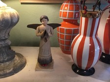 Wunderschöner Deko Engel im vintage Stil Shabby chic Holzoptik Kerzenleuchter 