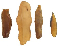 Epipaläolithikum Vier exzellente  mikrolithische Artefakte Erg Ubari Libyen 5442