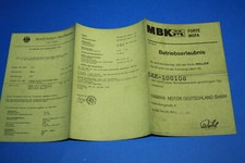 original Betriebserlaubnis Gutachten Papiere Mofa MBK Forte