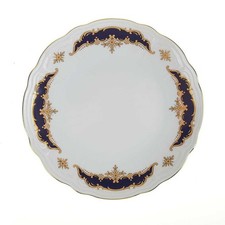 Kuchenteller Dessertteller Retsch Wunsiedel Kobalt mit Goldbordüre