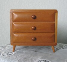 ALTE MINIATUR-KOMMODE - SCHMUCKKÄSTCHEN - HOLZ - RHÖN - 15 cm x 14 cm x 10 cm
