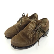 Meindl Haferlschuhe Herren Gr. EU 40 UK 6,5 Braun Leder Bestickt Tracht Schuhe