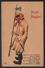 Künstler-AK Mann mit Mantel