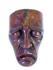 markante HOLZMASKE um 1900-