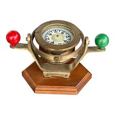 Vintage Schiffskompass mit Kompass-Kugeln auf Gimbal Messing nautisch maritim