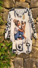 Hübscher Pullover Longshirt Kleid Pulli Italienische Mode Hund Gr. 40 42 44 ❤️