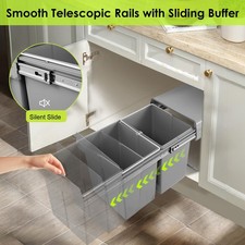 Abfallbehälter Mülleimer Abfallsammler Mülltrenner Eimer Ausziehbar 40L(20L+20L)