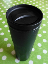 Warmhaltetasse Thermos Tee Tasse Kaffee Becher schwarz modern 21,5cm hoch 7cm =d