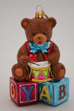 Glas-Ornament Teddybär auf