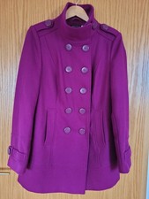 Winterjacke Mantel Wolle gefüttert - Gr. 42/44, XL, Beere - NEU 