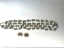 Set Perlenkette weiss/grau ca