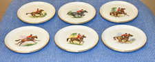 6 x Glas Untersetzer Fürstenberg Reiter Goldrand 10cm Porzellan     55