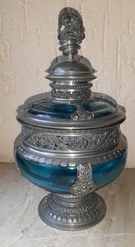 Historismus blaue deckeldose - historismus,