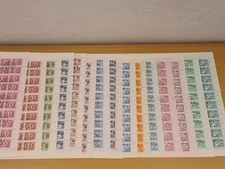 DDR 15 x Bogen mit 100 gestempelten Freimarken - komplette Serie Bauwerke