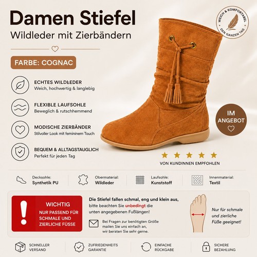 Damen stiefel boots - stiefel, wildleder
