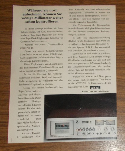 Seltene werbung vintage akai - seltene,