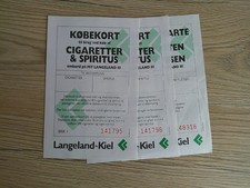 Einkaufskarte/Kobekort für Zigaretten & Spirituosen - Langeland Kiel  90er Jahre