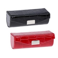 2x Leder Lippenstift Etui Halter Aufbewahrungsbox Mit Spiegel Für Geldbörse
