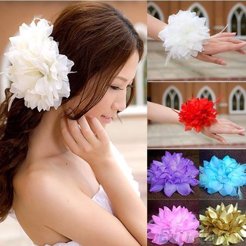 Haargummi blume brosche - haargummi,