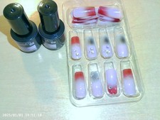 Küntliche Fingernägel mit Glitzer