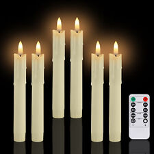 6Stück Led stabkerzen Flammenlose Tafelkerzen LED Kerzen mit Timer fernbedienung