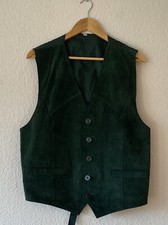 Vintage Rarität Western Wildleder Weste Dunkelgrün Herren Gr.L