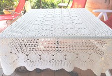 Handarbeit - Tagesdecke / Tischdecke Shabby 1,55 m x 1,08 m festes Garn