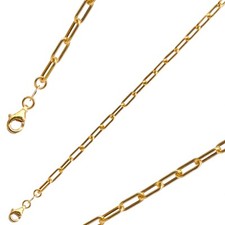 Goldkette Paper Clip 585/14K Gelb-, Rot-, oder Weißgold Collier 3,5mm 45 - 70cm