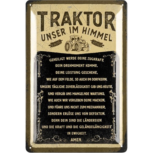 Retro blechschild traktor - retro,