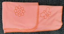 IKEA Rosa Fleece Babydecke Nähte Orange Blume Schmetterling Motiv Vitaminer