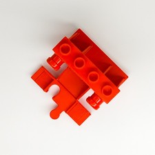 1x LEGO® DUPLO® Eisenbahn Schienen Endstück 2735 Prellbock Abschlussgleis rot
